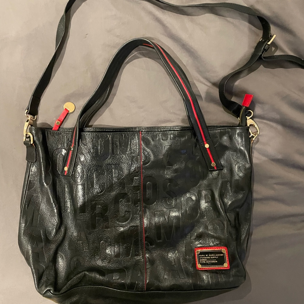 Marc Jacobs Black Tote with Red Details